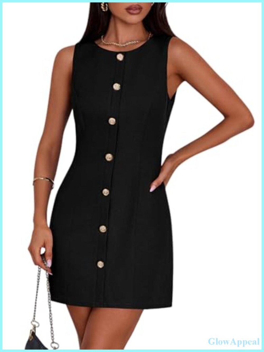 Sleeveless Scoop Neck Mini Sheath Dress Business Casual Cocktail Work
